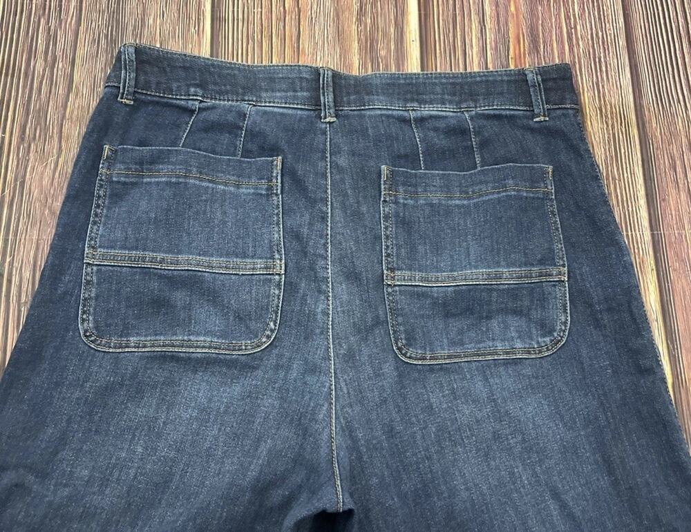 💋 Democracy AB Solution Wide-Leg Dark Jeans Womens Size 16 Stretch